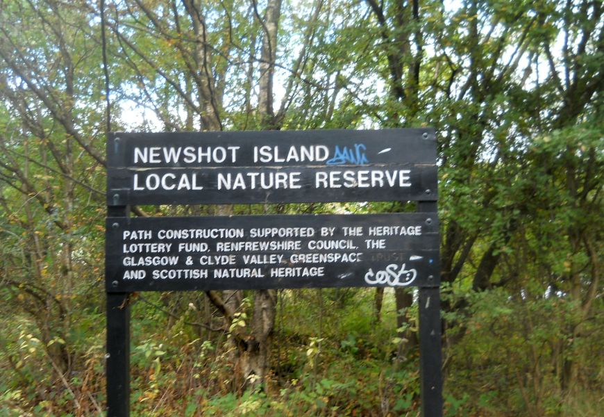 Newshot Island Local Nature Reserve on the Southern Bank of the River Clyde