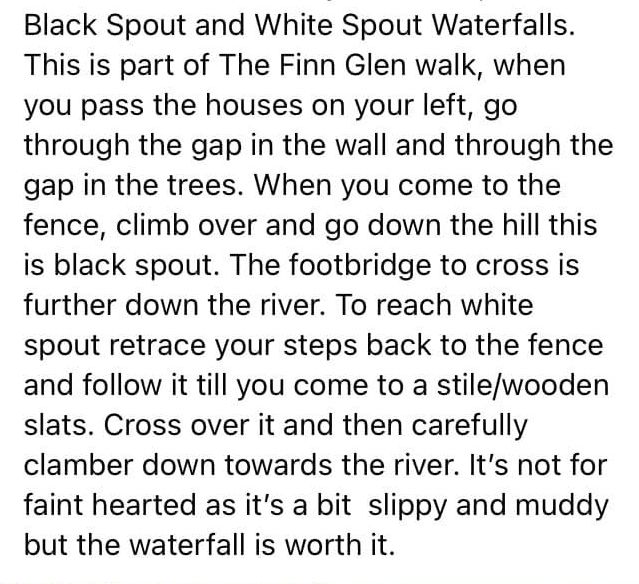 Black Spout and White Spout Waterfalls on Finglen Burn in Campsie Glen
