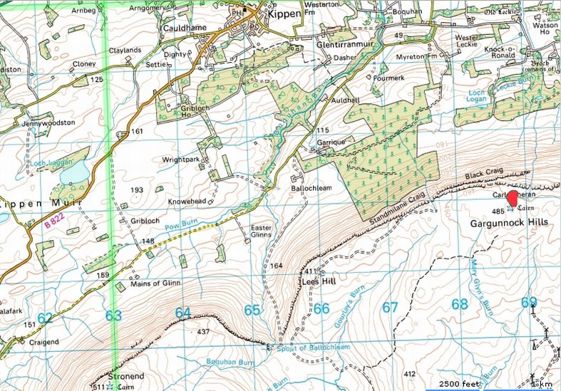 Map of Gargunnock Hills and Carleatheran