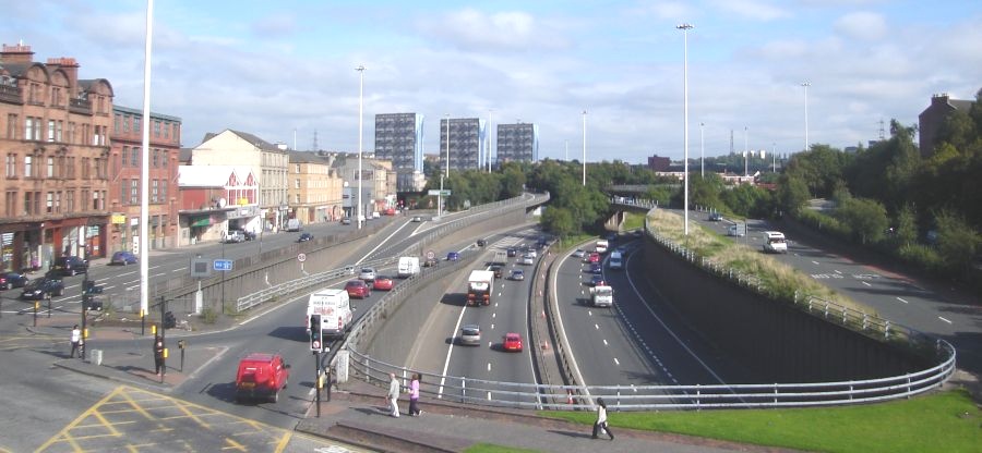 M8 Motorway at Charing Cross in Glasgow , Scotland