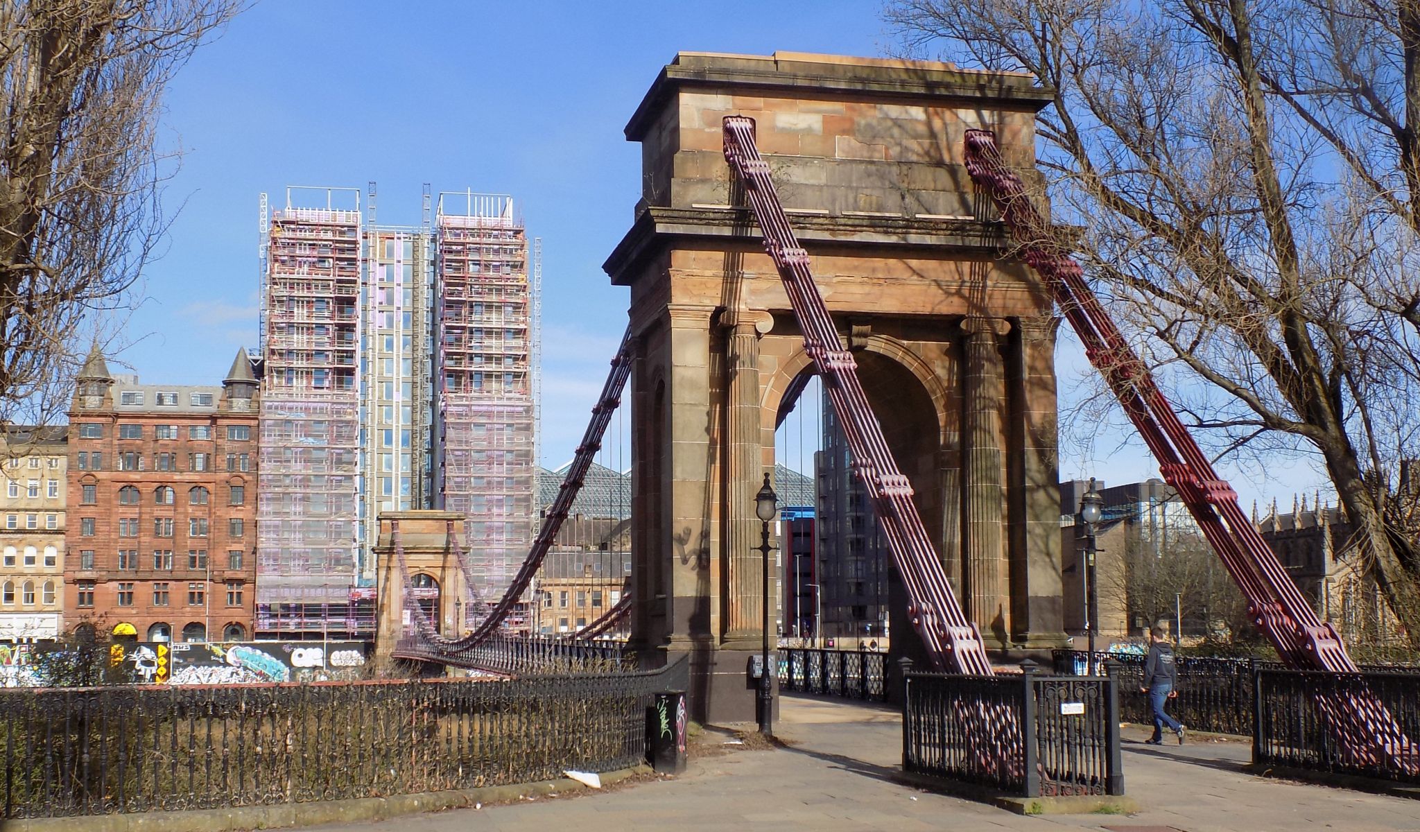 South Portland Street Suspension Bridge across the River Clyde