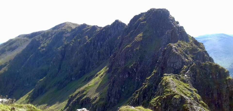 Aonach Eagach Ridge in Glencoe in the Highlands of Scotland