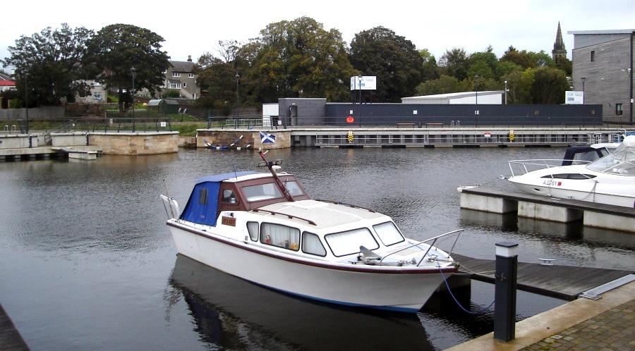 Boats in South Bank Marina on Forth and Clyde Canal at Kirkintilloch