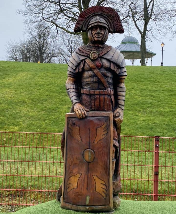 Roman soldier in Peel Glen Park in Kirkintilloch