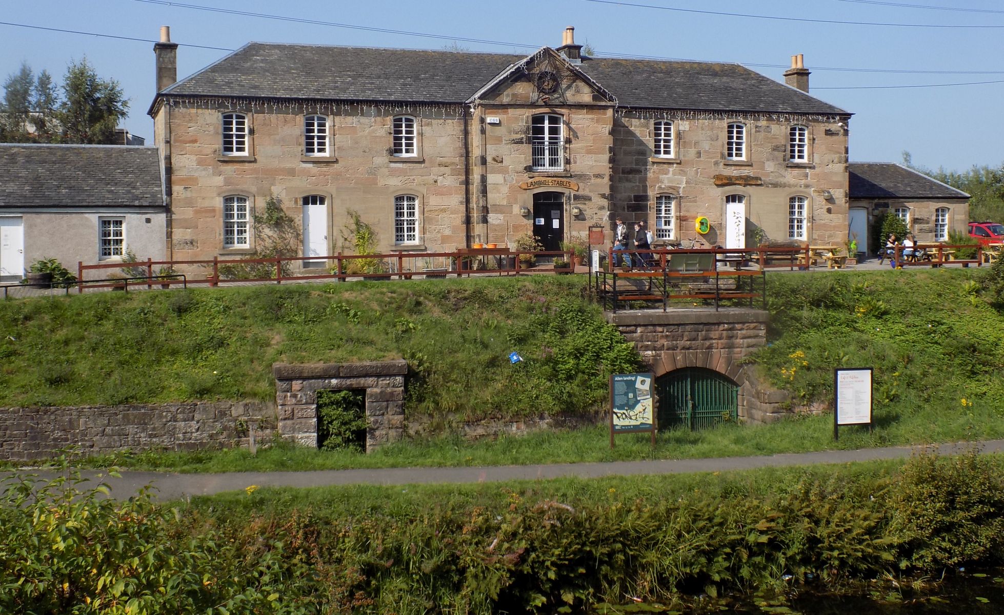Lambhill Stables above the Forth & Clyde Canal