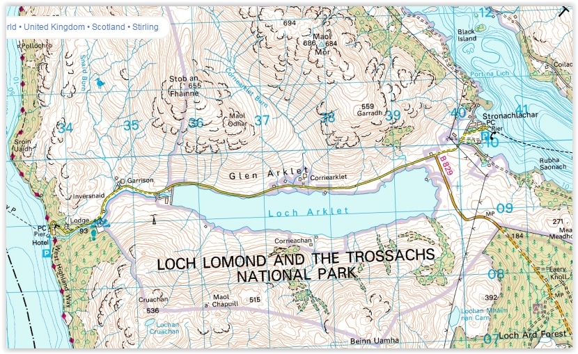 Map of Loch Arklet