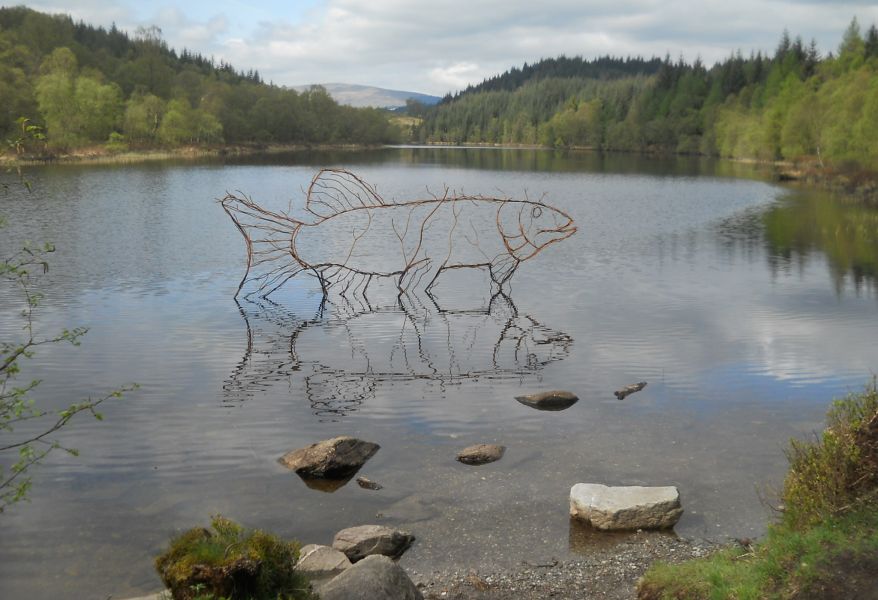 Pike Sculpture in Loch Spling