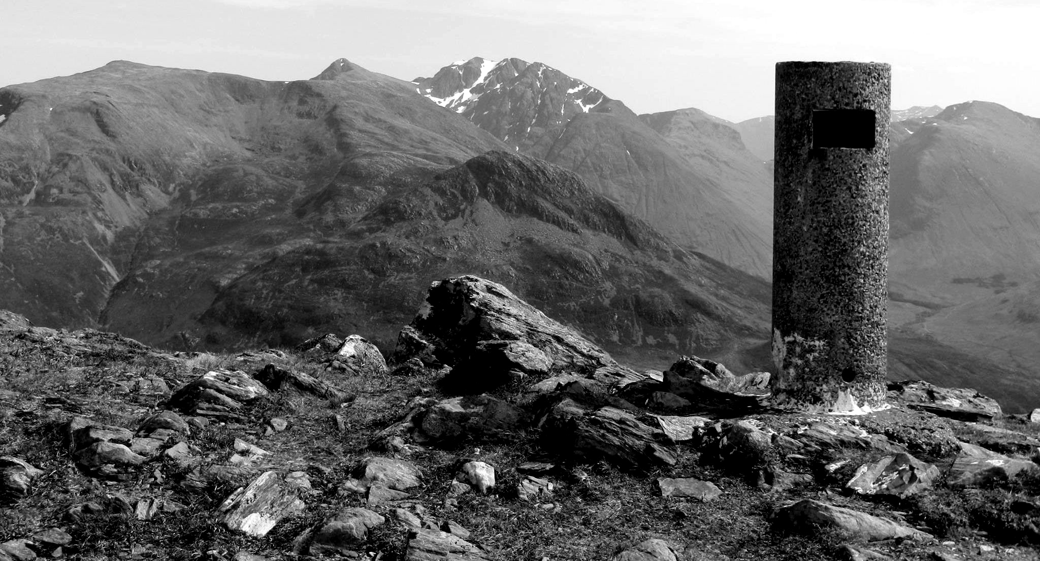 Sgurr a' Mhaim in The Mamores from trig point on Mam na Gualainn