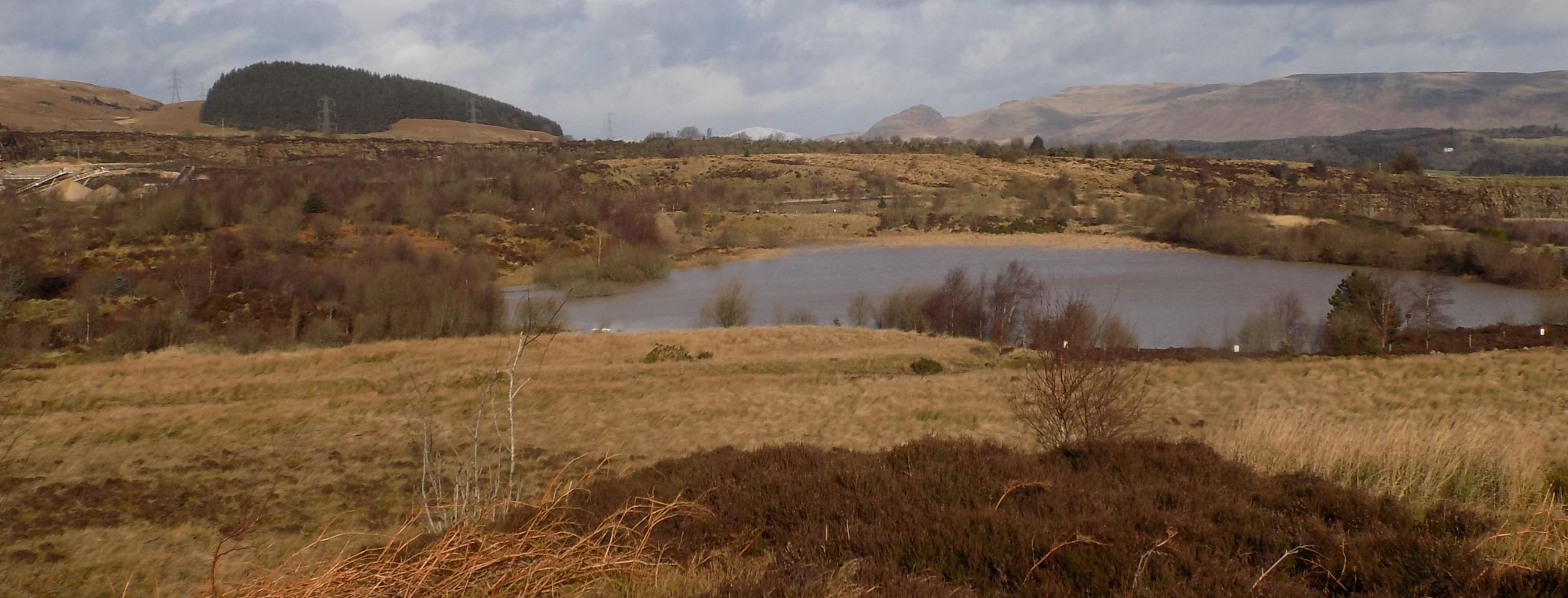 Dumgoyne and Campsie Fells beyond Douglas Muir Quarry