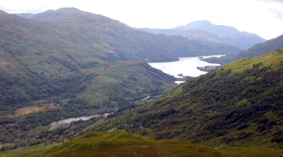 Beinn a Choin and Ben Lomond on ascent of Troisgeach