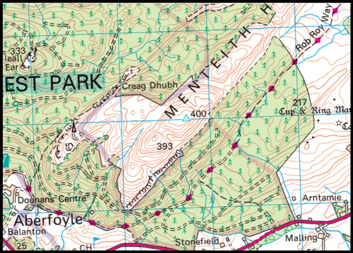 Map of Menteith Hills