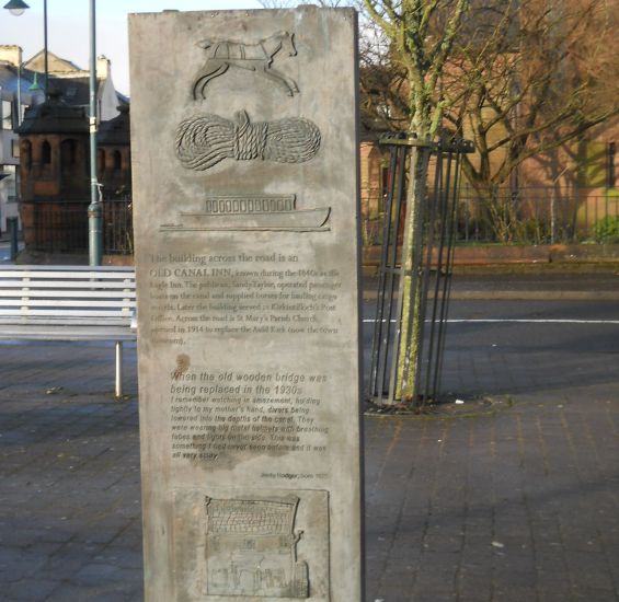 Plaque outside St Mary's Church in Kirkintilloch