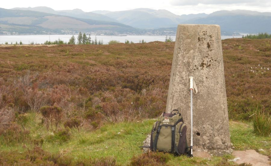 Dunoon and the Cowal Hills across the Firth of Clyde from the trig point on Blood Moss