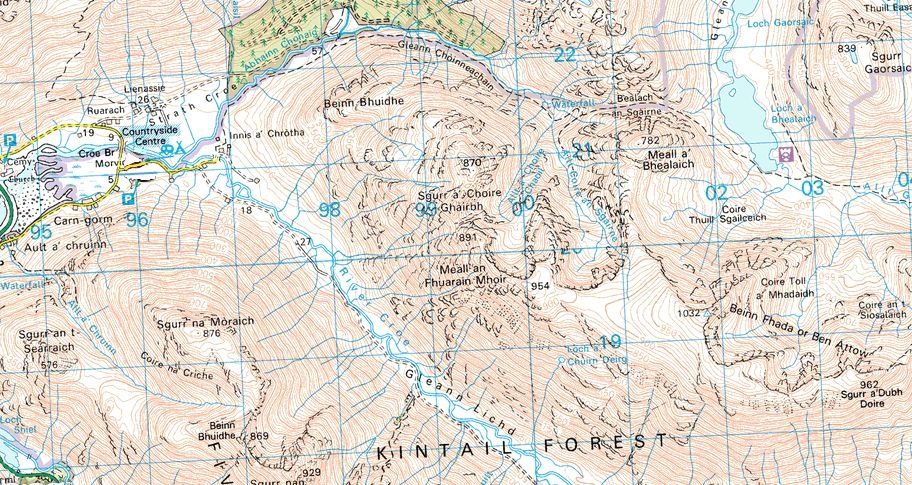 Map of Beinn Fhada ( Attow )