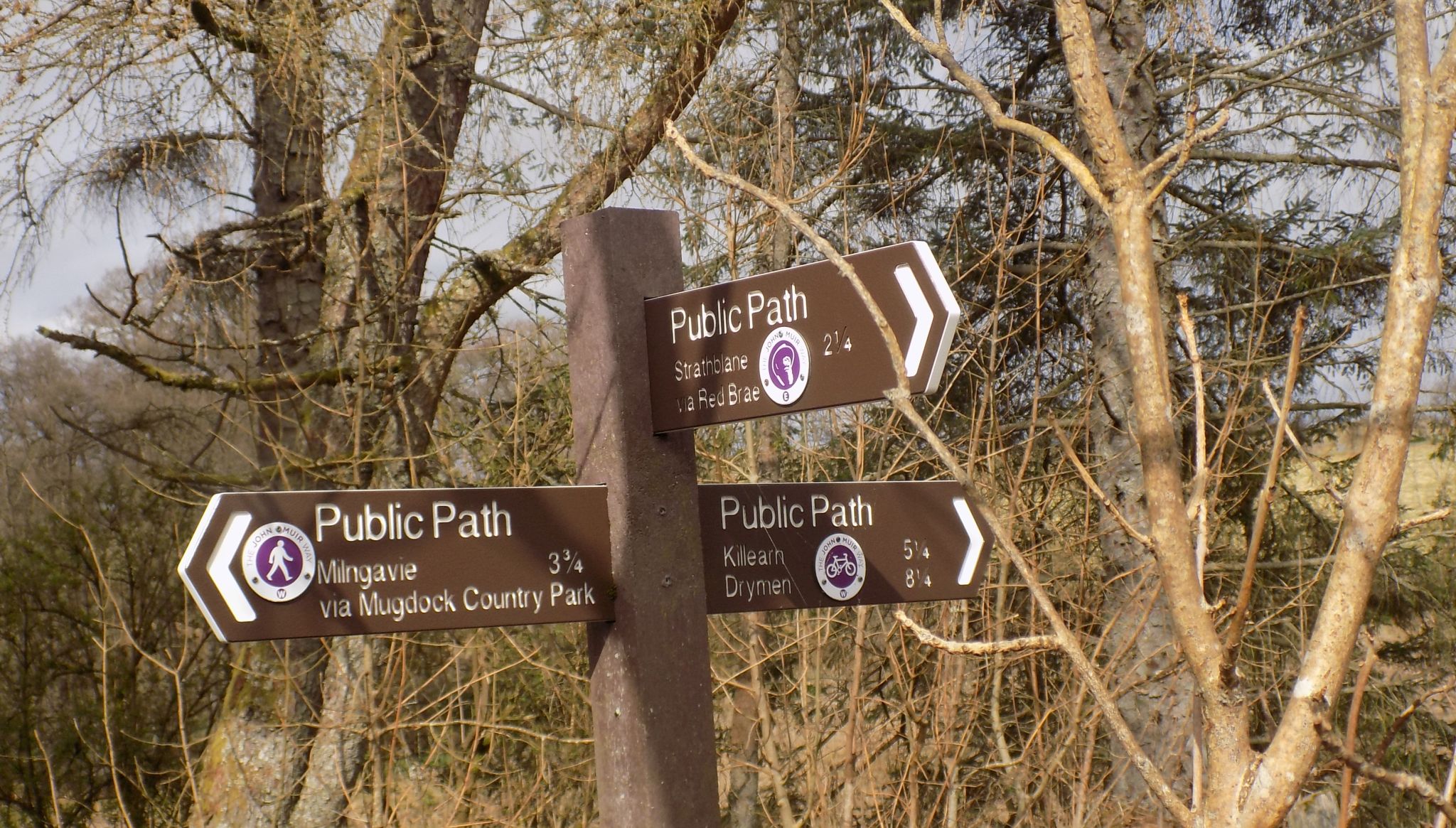 Signpost on trail