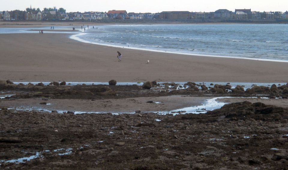 Saltcoats across South Bay Beach from Ardrossan on the Ayrshire Coast of Scotland