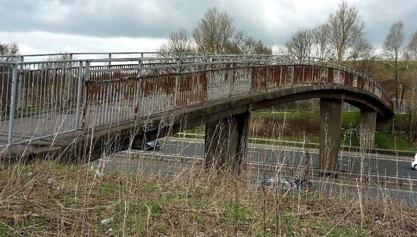 Previous Sighthill Bridge from above Port Dundas to Townhead