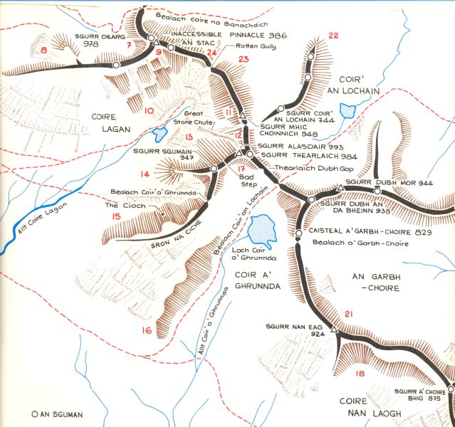 Skye Ridge - Map of Coire a Ghrunnda