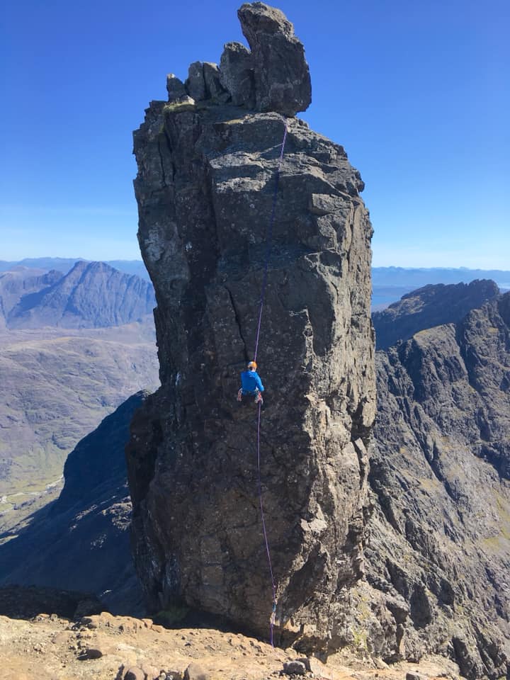 Abseiling off the Inaccessible Pinnacle on Skye Ridge