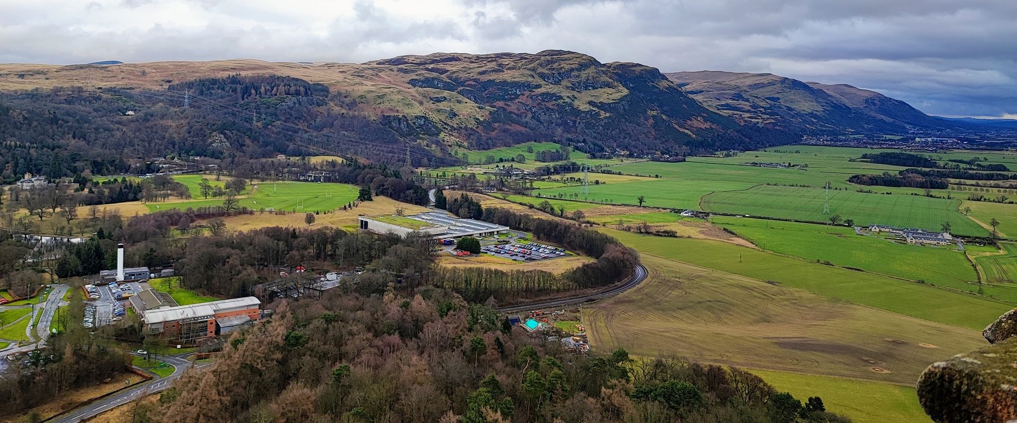 Ochils and Stirling University campus from Wallace Monument