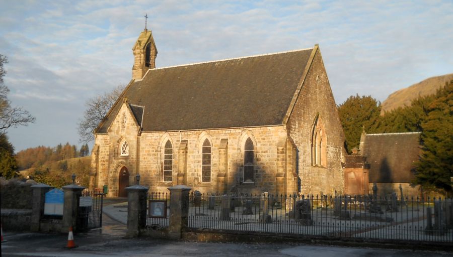 Strathblane Parish Church beneath the Campsie Fells