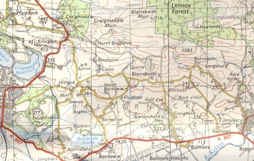Map of the Balmore and Torrance area