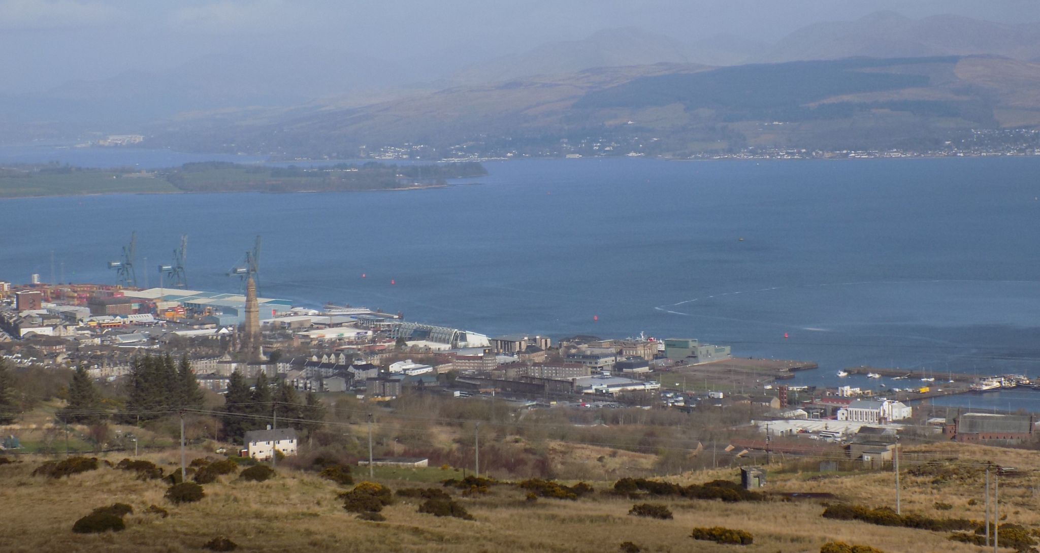 Greenock and Firth of Clyde on route to Corlic Hill