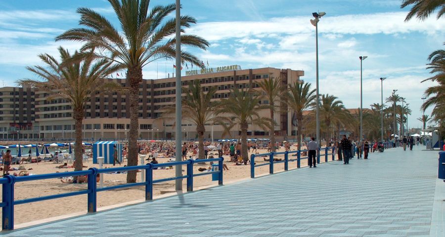 Promenade in Alicante on the Costa Blanca in Spain