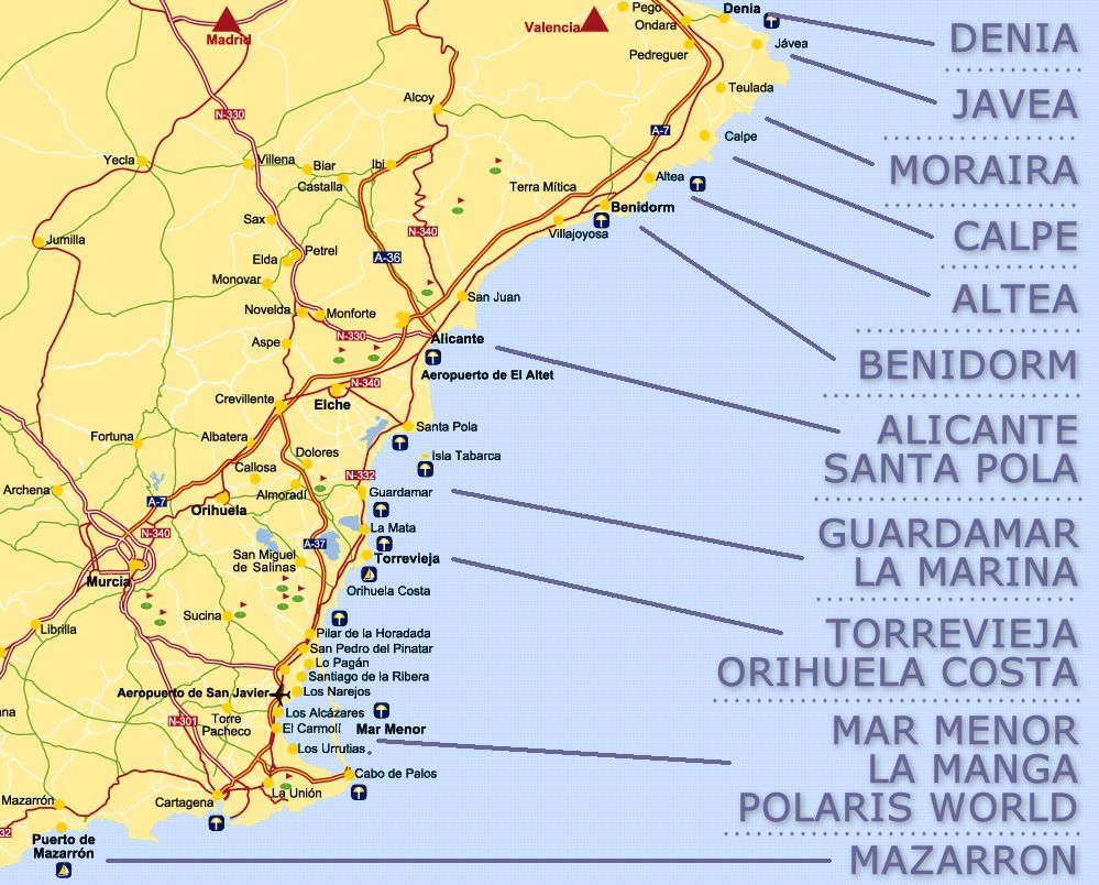 Photographs And Location Map Of Javea On The Costa Blanca In