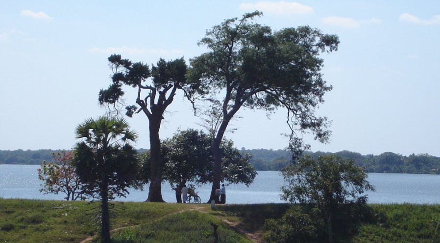 Tissa Wewa Lake from Isurumuniya Vihara rock temple in Anuradhapura