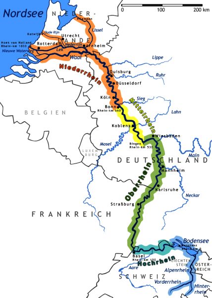 Map of River Rhine