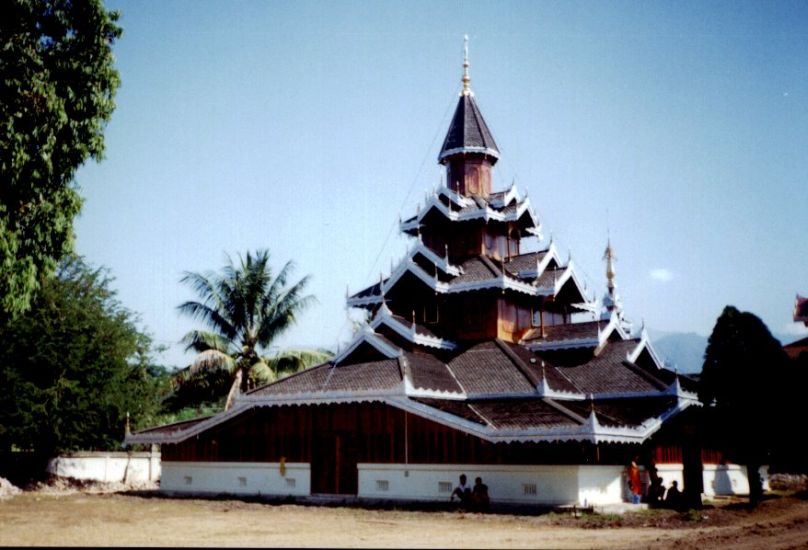 Burmese style temple at Mae Hong Song in Northern Thailand