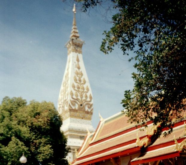 Chedi / Stupa on Temple at Tat Phanom in NE Thailand