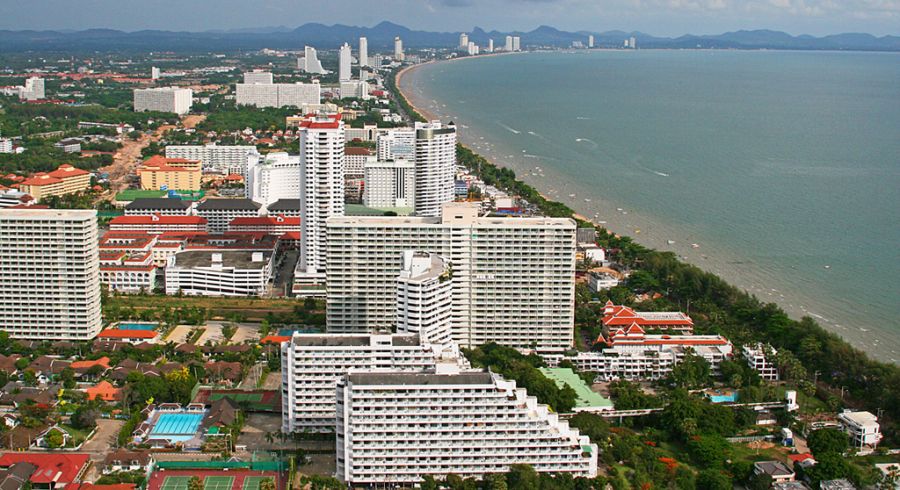 Beach resort of Pattaya in South East Thailand