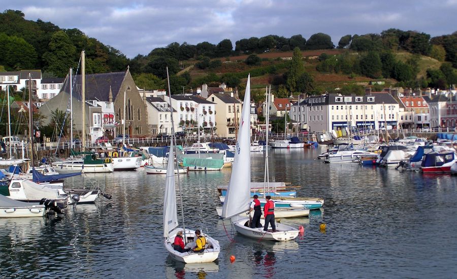 St. Aubins Harbour on the Channel Island of Jersey