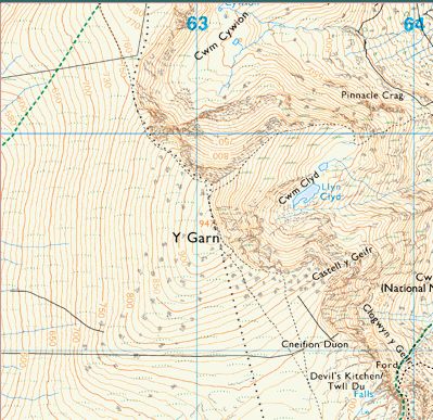 Map of Y Garn