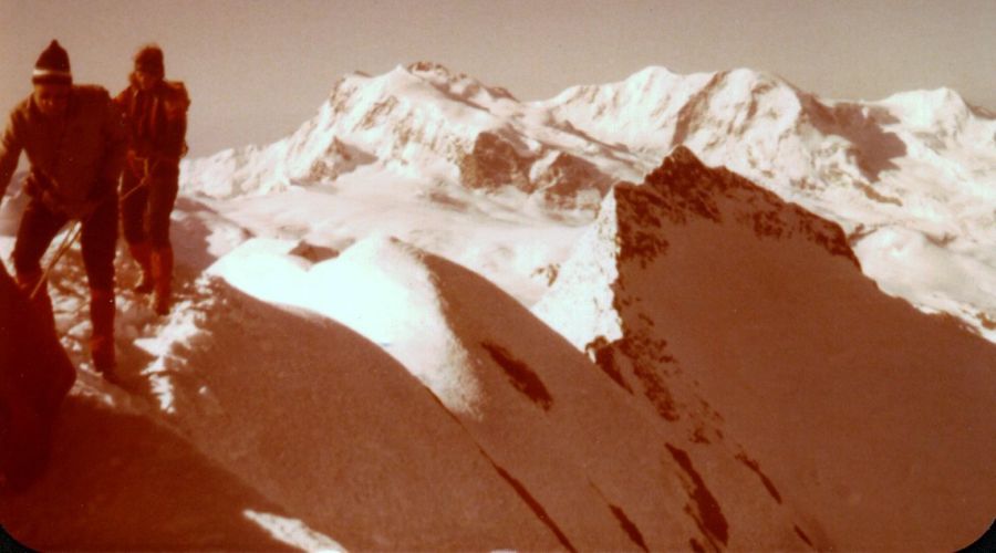 Monte Rosa , Lyskamm and Taschhorn from Summit of the Dom