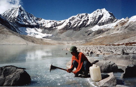 Panch Pokhari at the head of the Hongu Valley, Nepal Himalaya