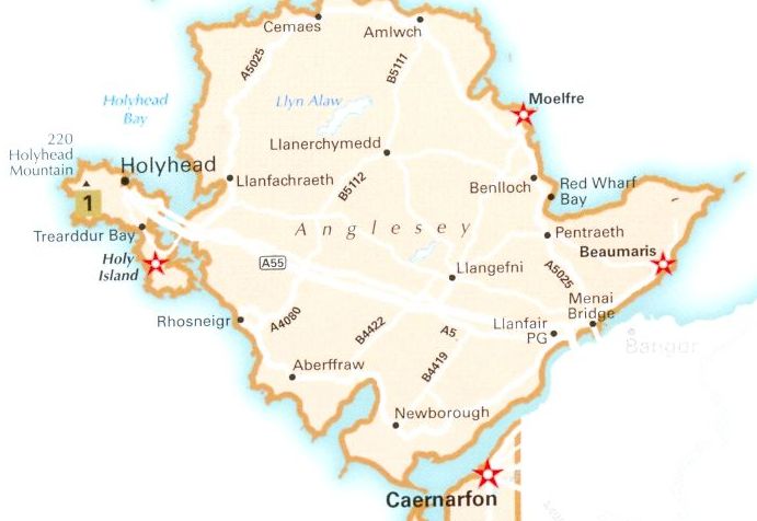 Map of Anglesey