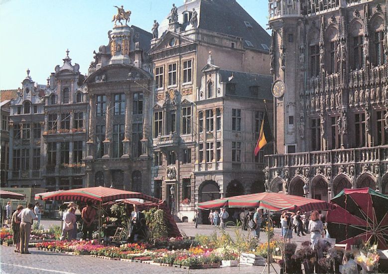 Flower Market in Grand Plaza in Brussels