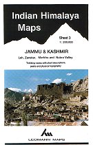 India Himalaya Map 3: Jammu & Kashmir ( Nubra Valley, Leh & Zanskar area ).